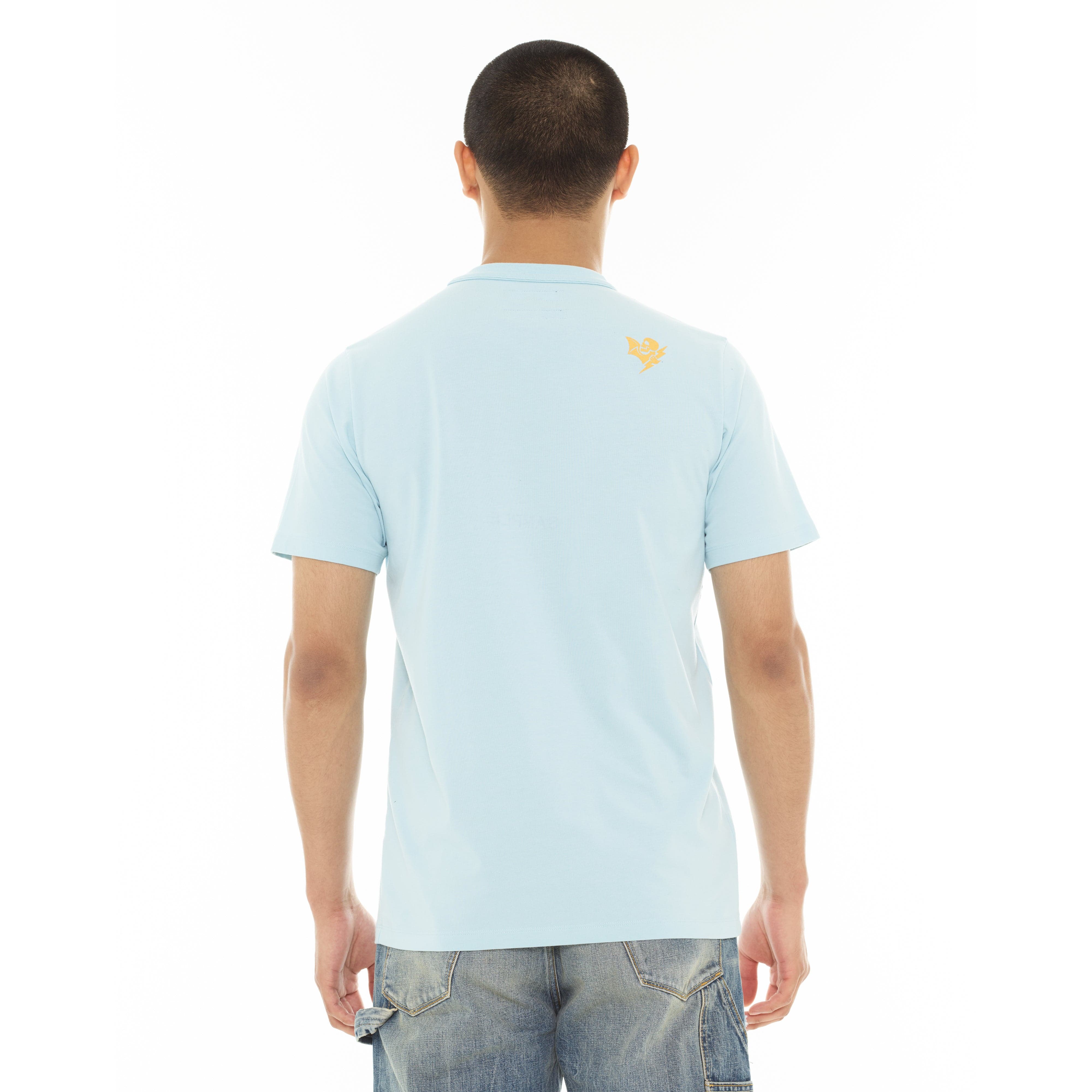 Cult's Lucky Bastard Short Sleeve Crew Neck Tee "Hollywood Beach" in Blue Glow - Image 3
