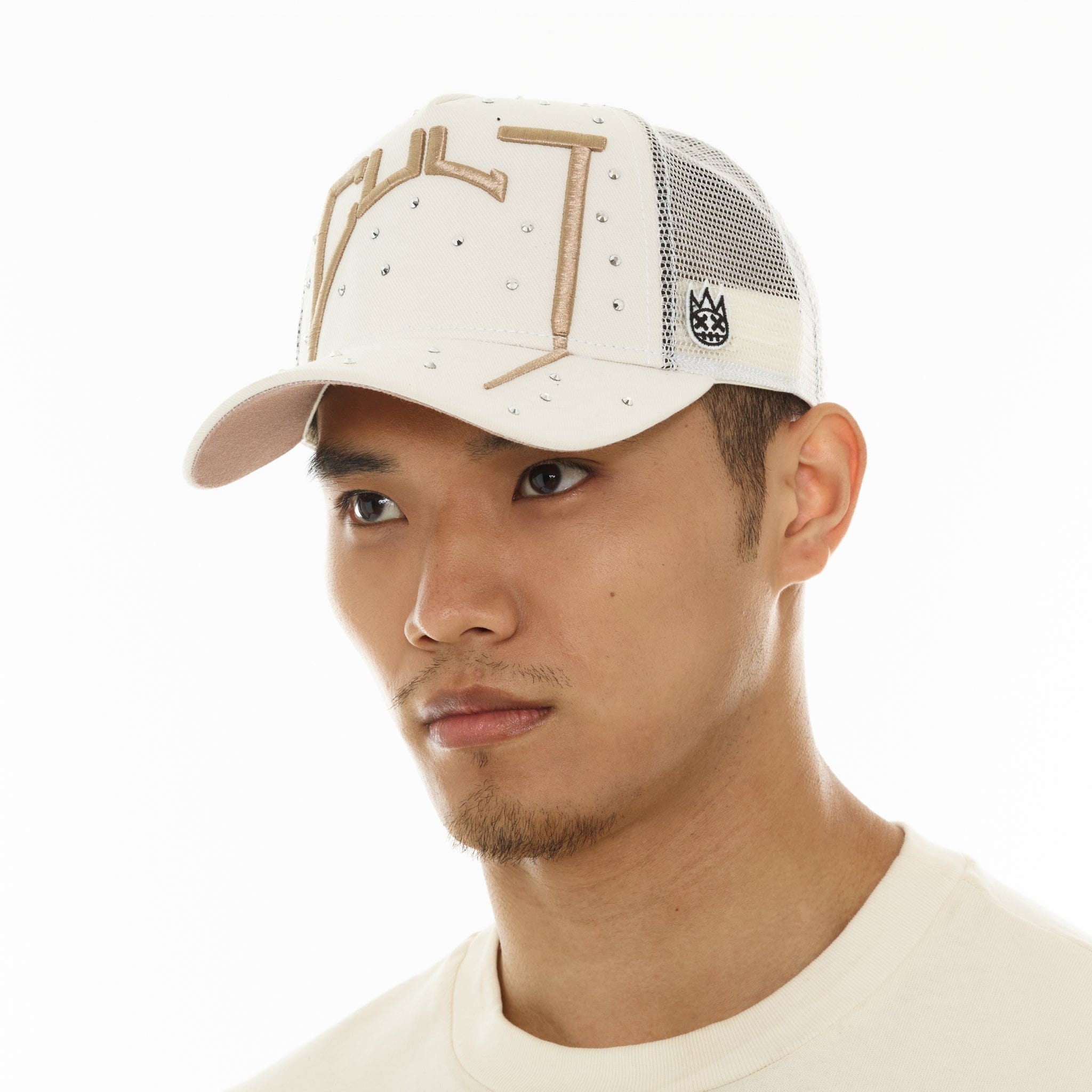 Cult's Mesh Back Trucker Hat "Cult Arch Logo" In Winter White - Image 4