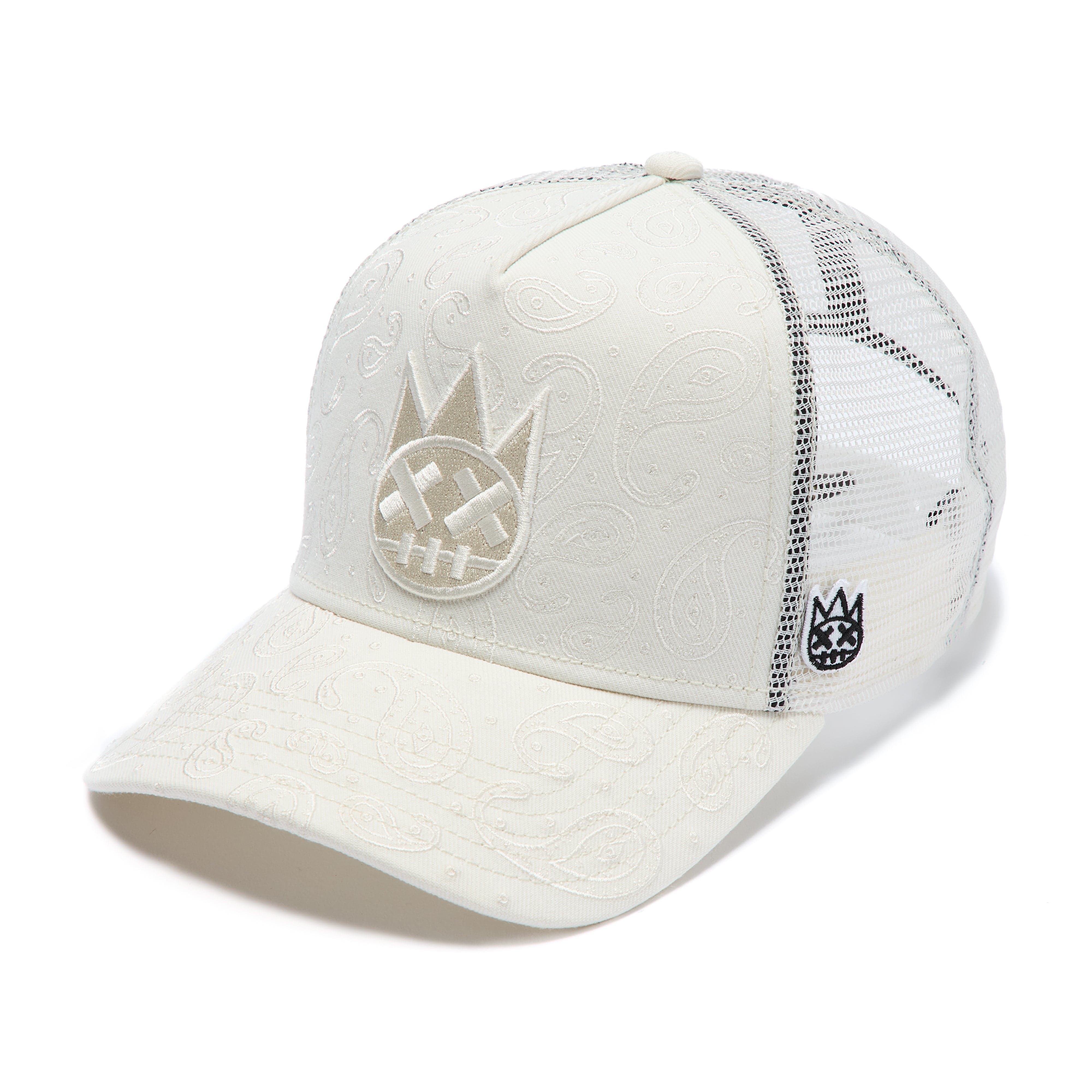 Cult's Mesh Back Trucker Hat "Paisley" In Winter White - Image 2