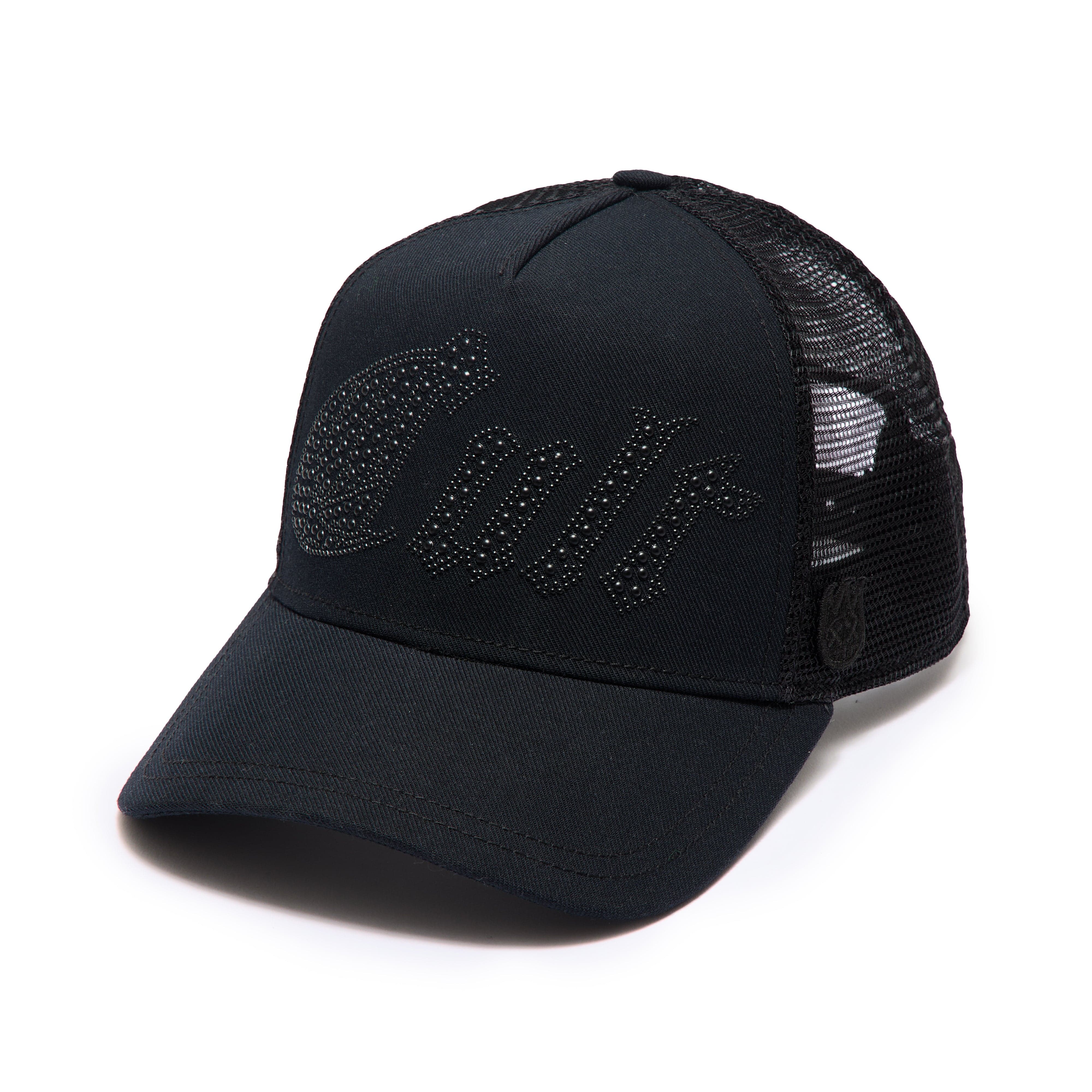 Cult's Metal Studs Mesh Back Trucker Hat In Black - Image 2