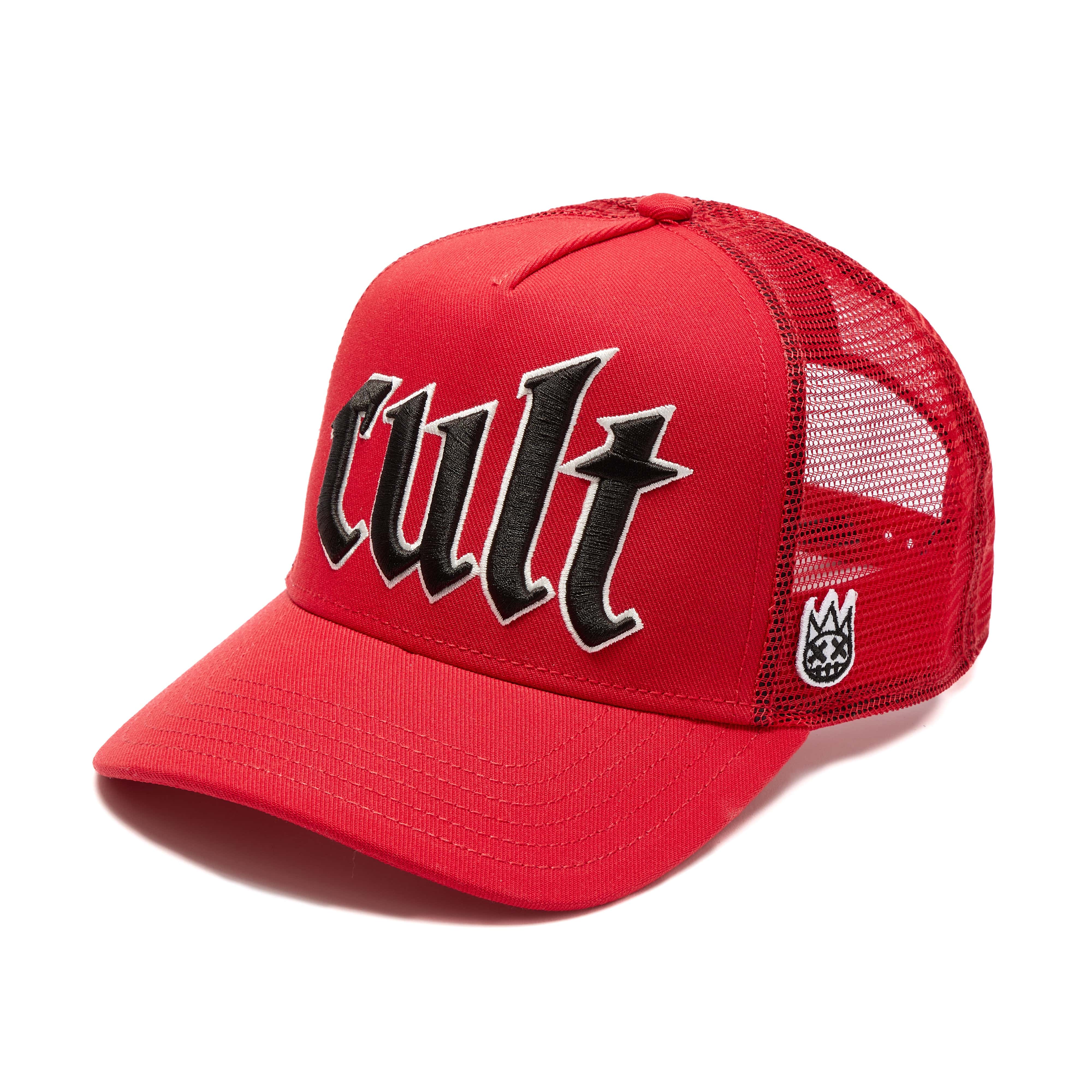 Cult's Old English Cult Logo Hat in High Risk Red - Image 2