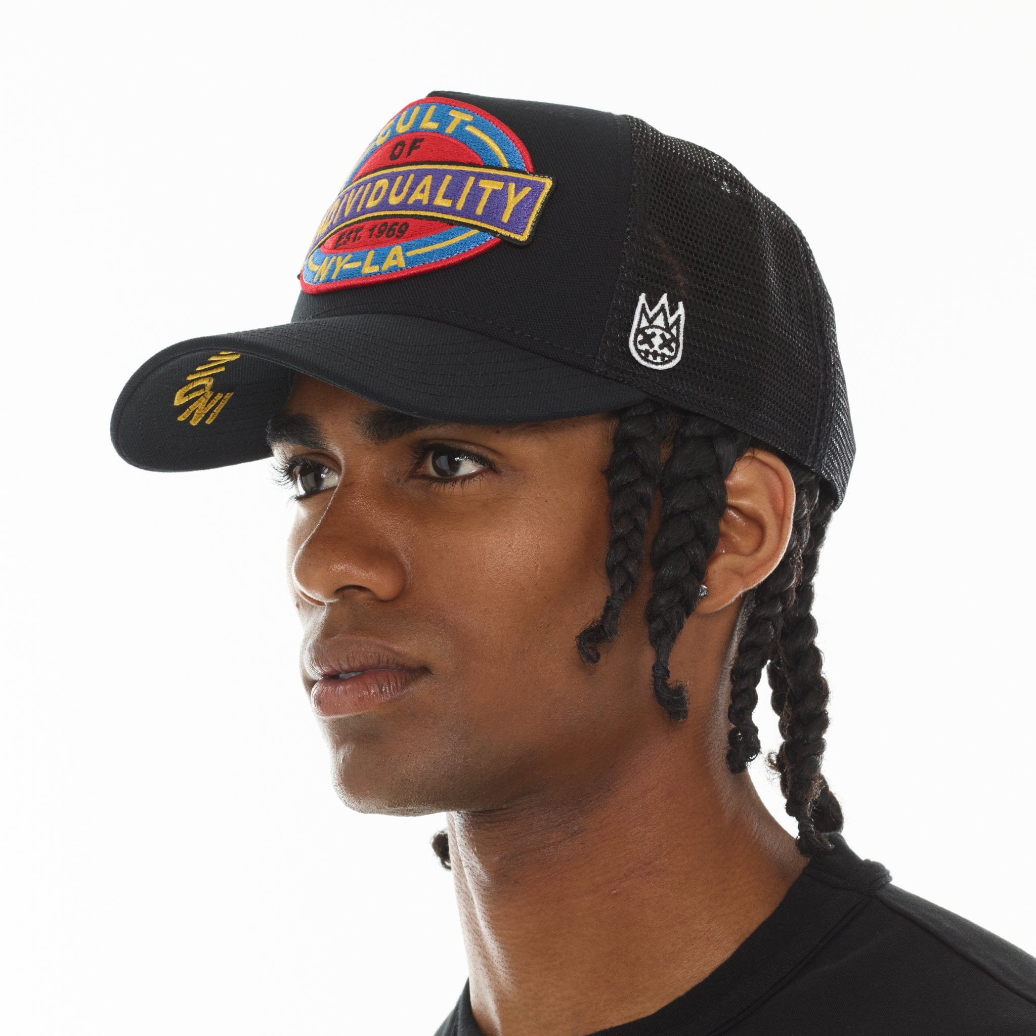 Cult's Oversized Patch Hat In Black - Image 4