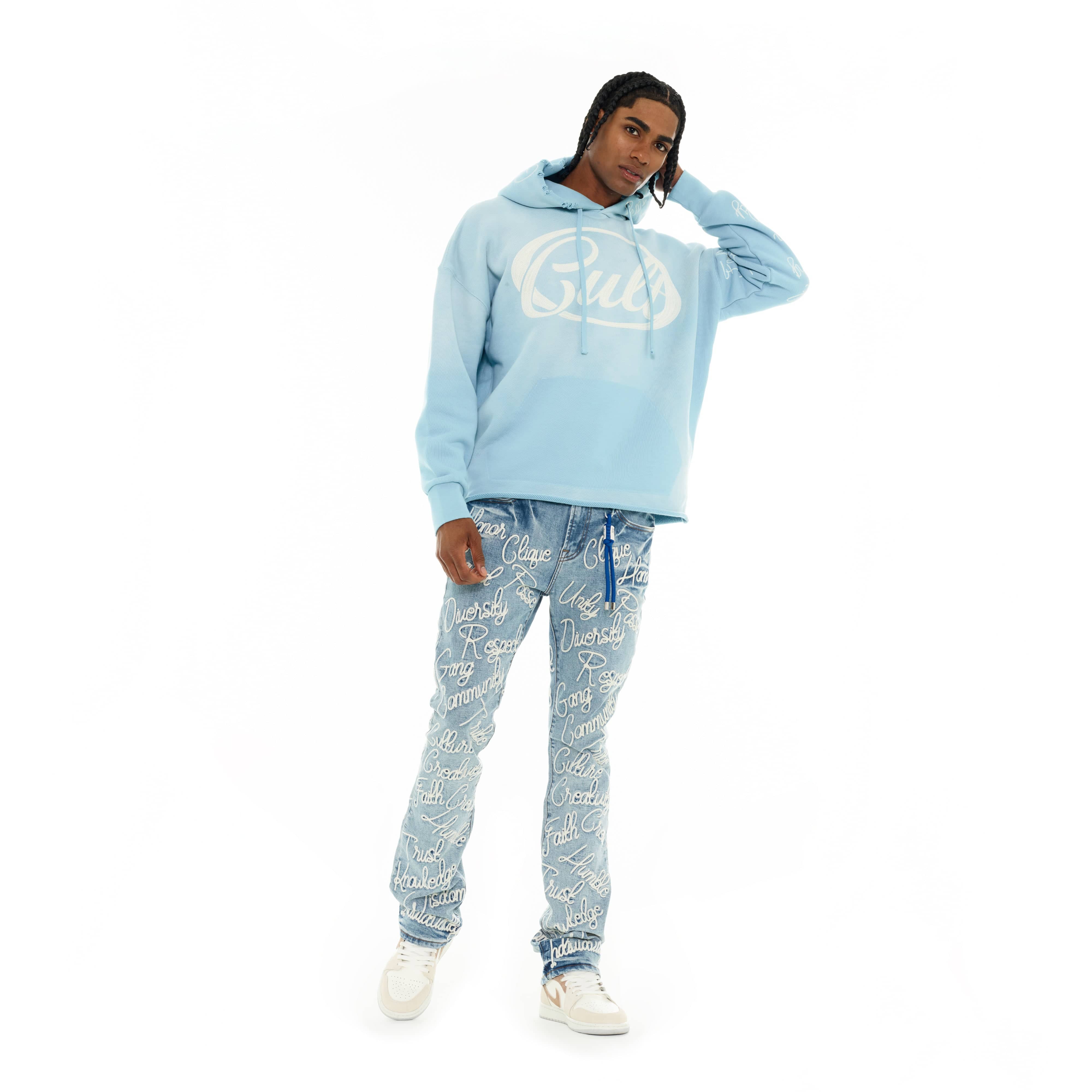 Cult's Pullover Novelty Hoody "Community" in Blue Glow - Image 5