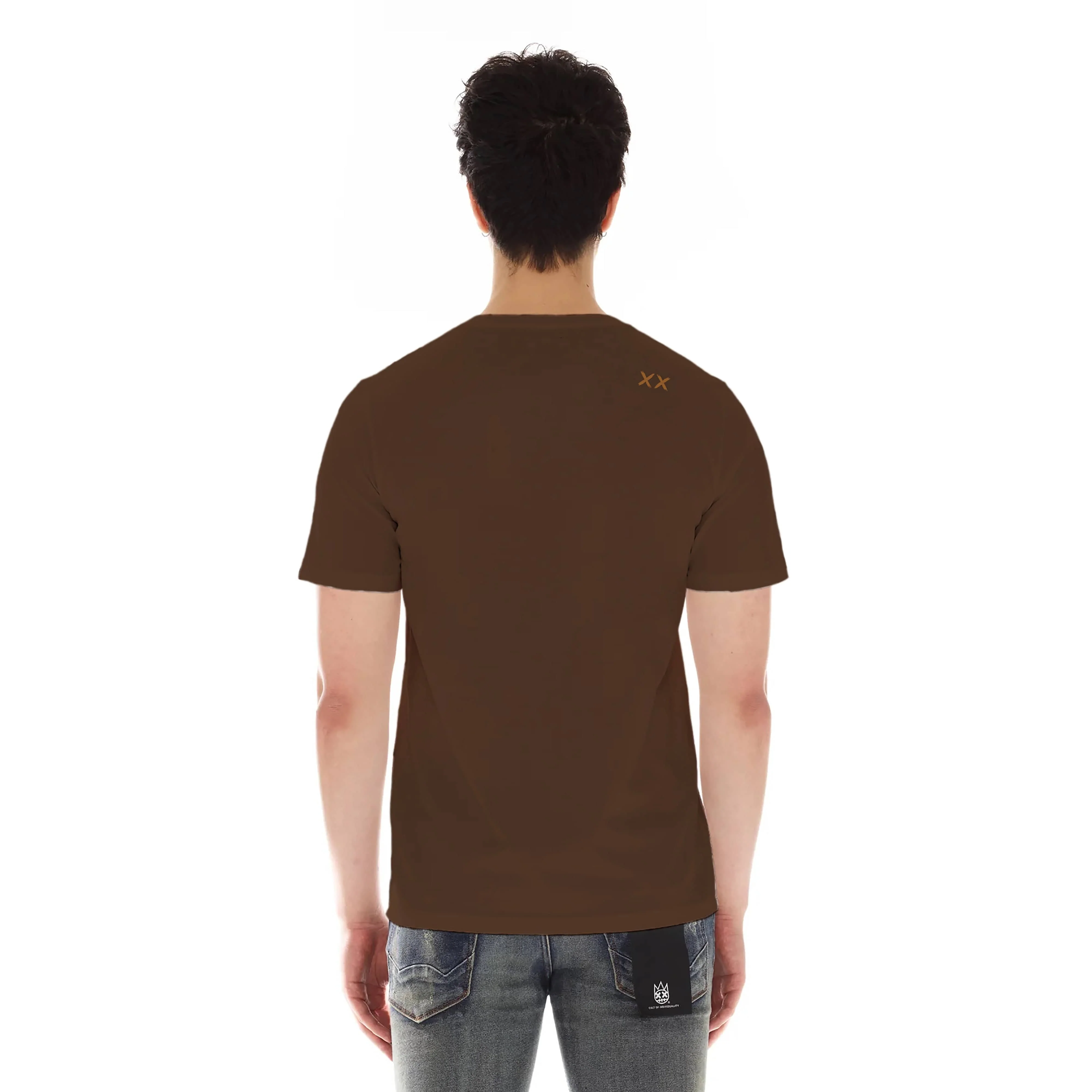 Cult's Shimuchan Short Sleeve Crew Neck Tee in Brown - Image 2