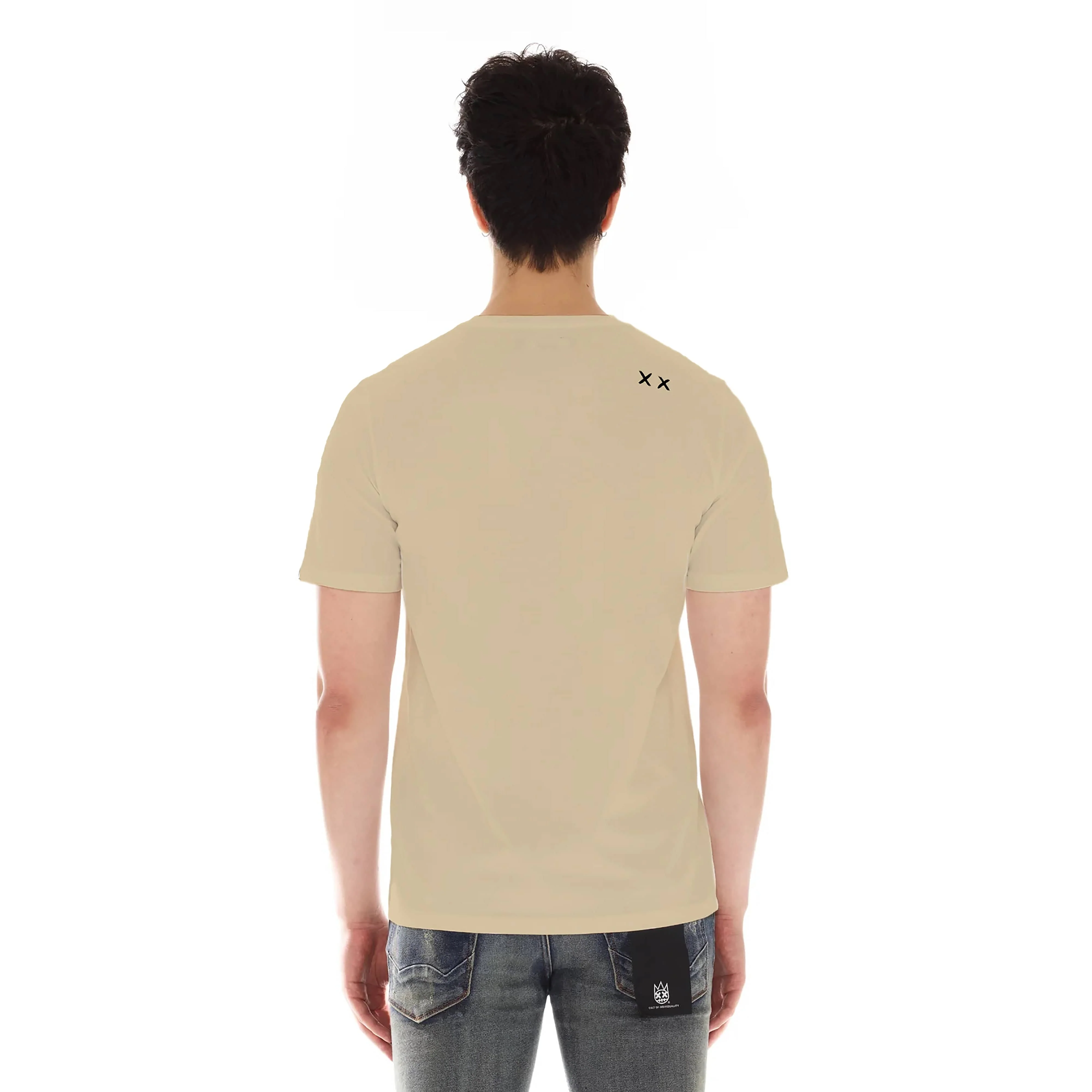 Cult's Short Sleeve Crew Neck Tee "Cult Tour" in Beige - Image 2
