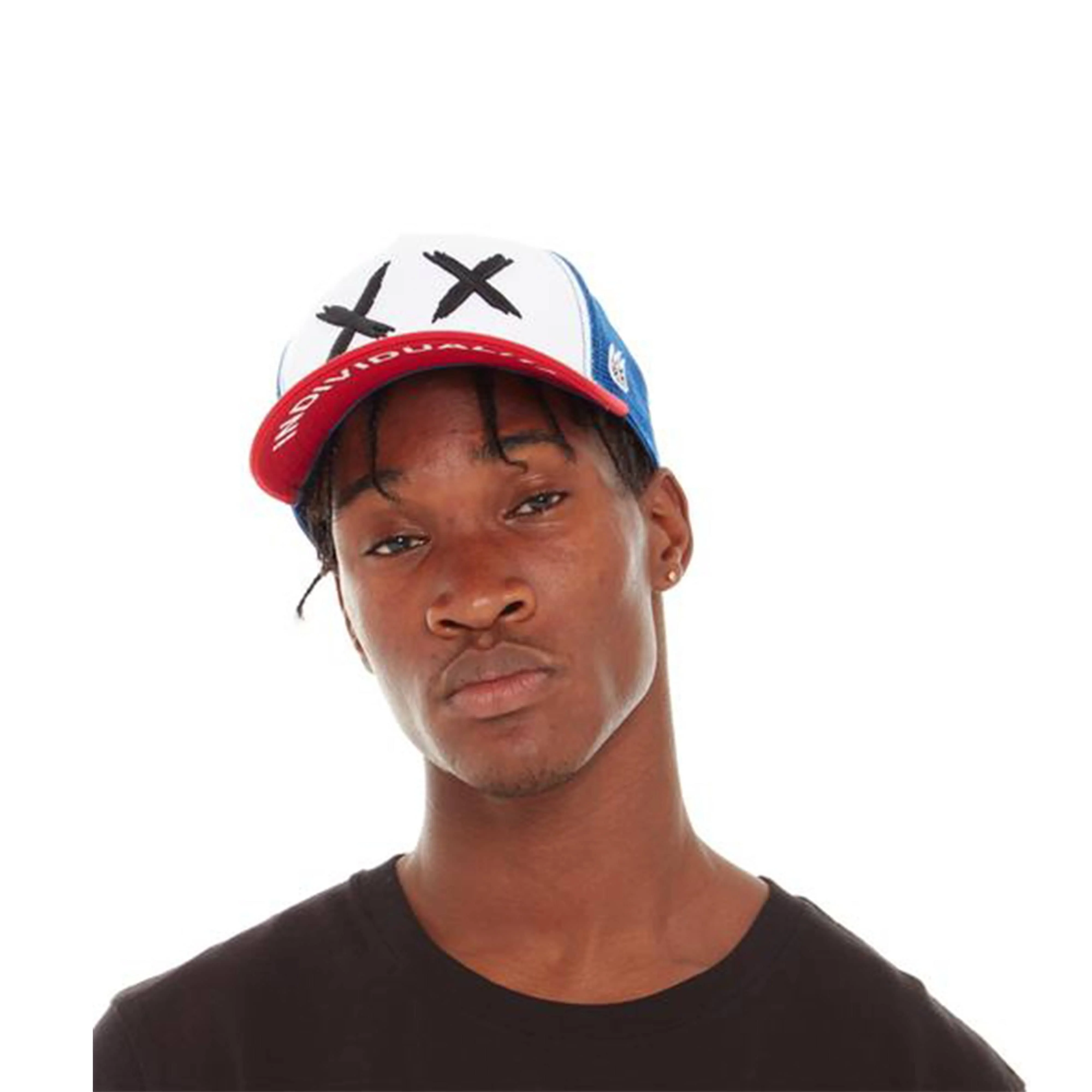Cult's XX Visor Royal Mesh Trucker Hat in White/Red - Image 4