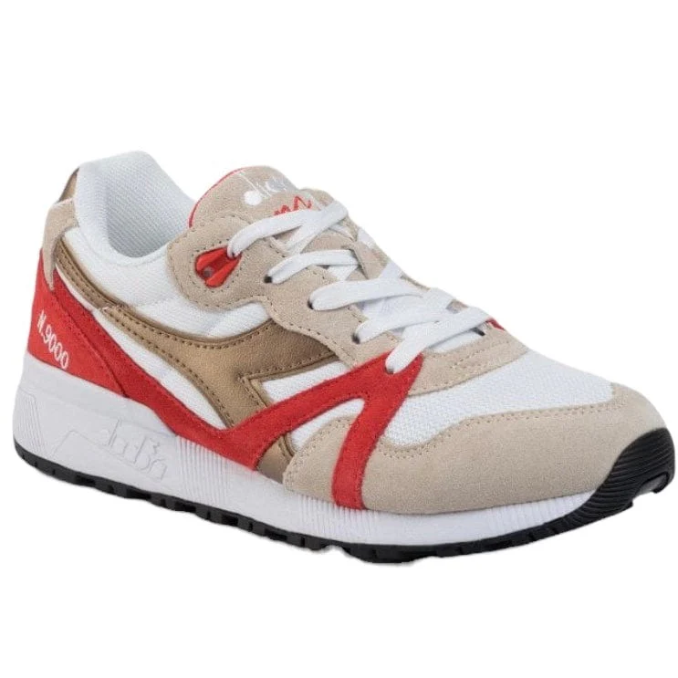 Diadora N9000 Spark Running Shoes (White/Fog/Rich Gold) 501174829 - Image 2