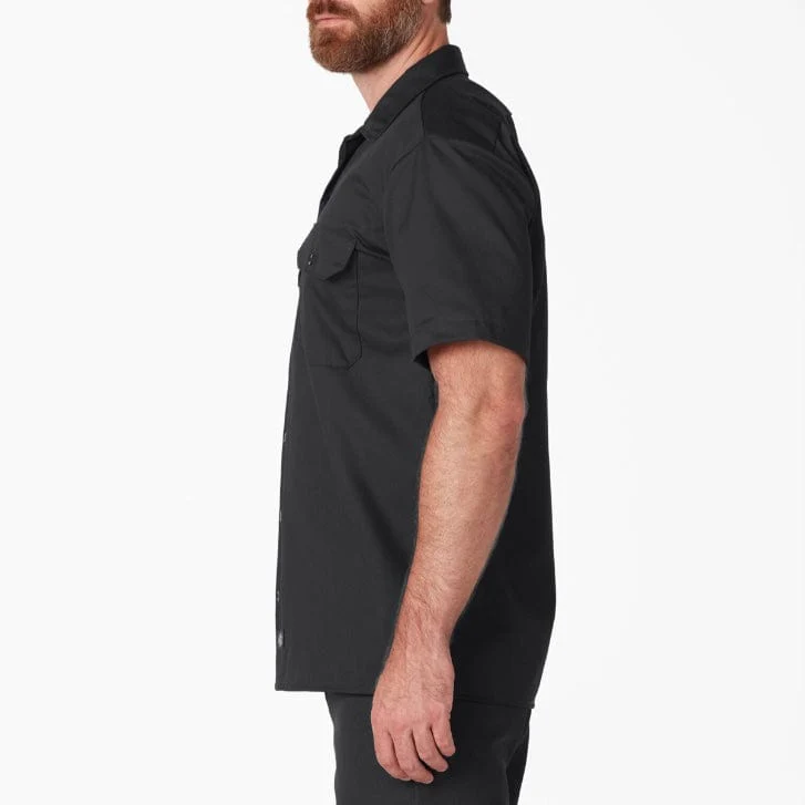 Dickies Short Sleeve Twill Work Shirt (Black) 1574BK - Image 3