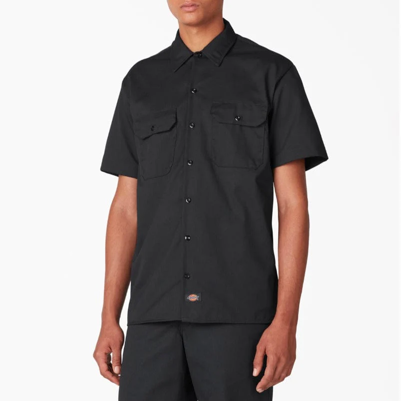 Dickies Short Sleeve Twill Work Shirt (Black) 1574BK - Image 4