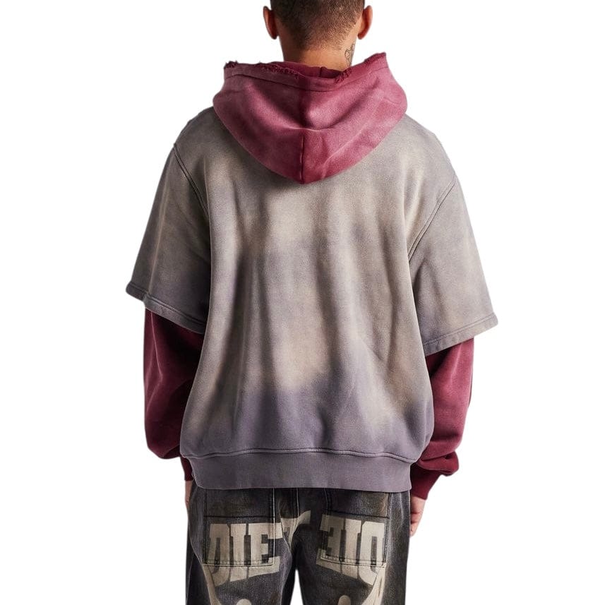 Diet Starts Monday Double Layer Hoodie (Washed Black/Maroon) - Image 3