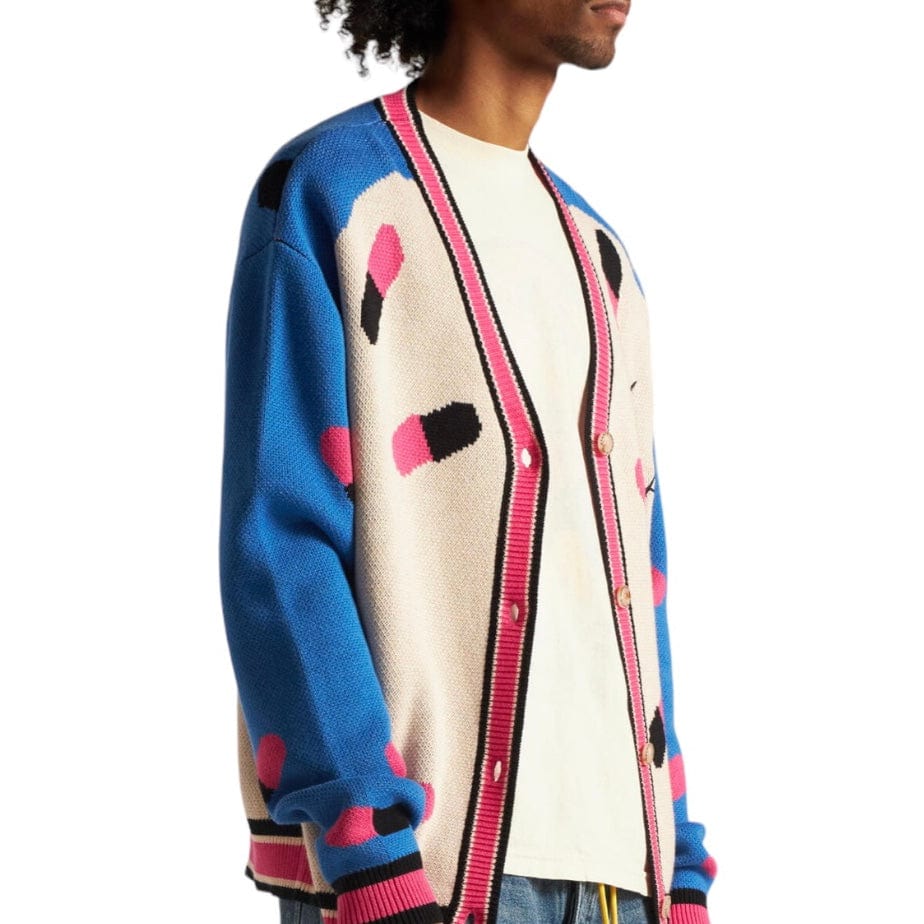 Diet Starts Monday Knitted Pill Cardigan (Blue/Cream) DSM-SPR24-019 - Image 3