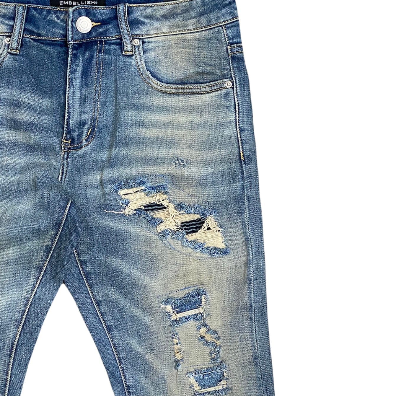 Embellish Fb9 Rip & Repair Denim Jean (Sand Wash) EMBHOL21-1-12 - Image 2