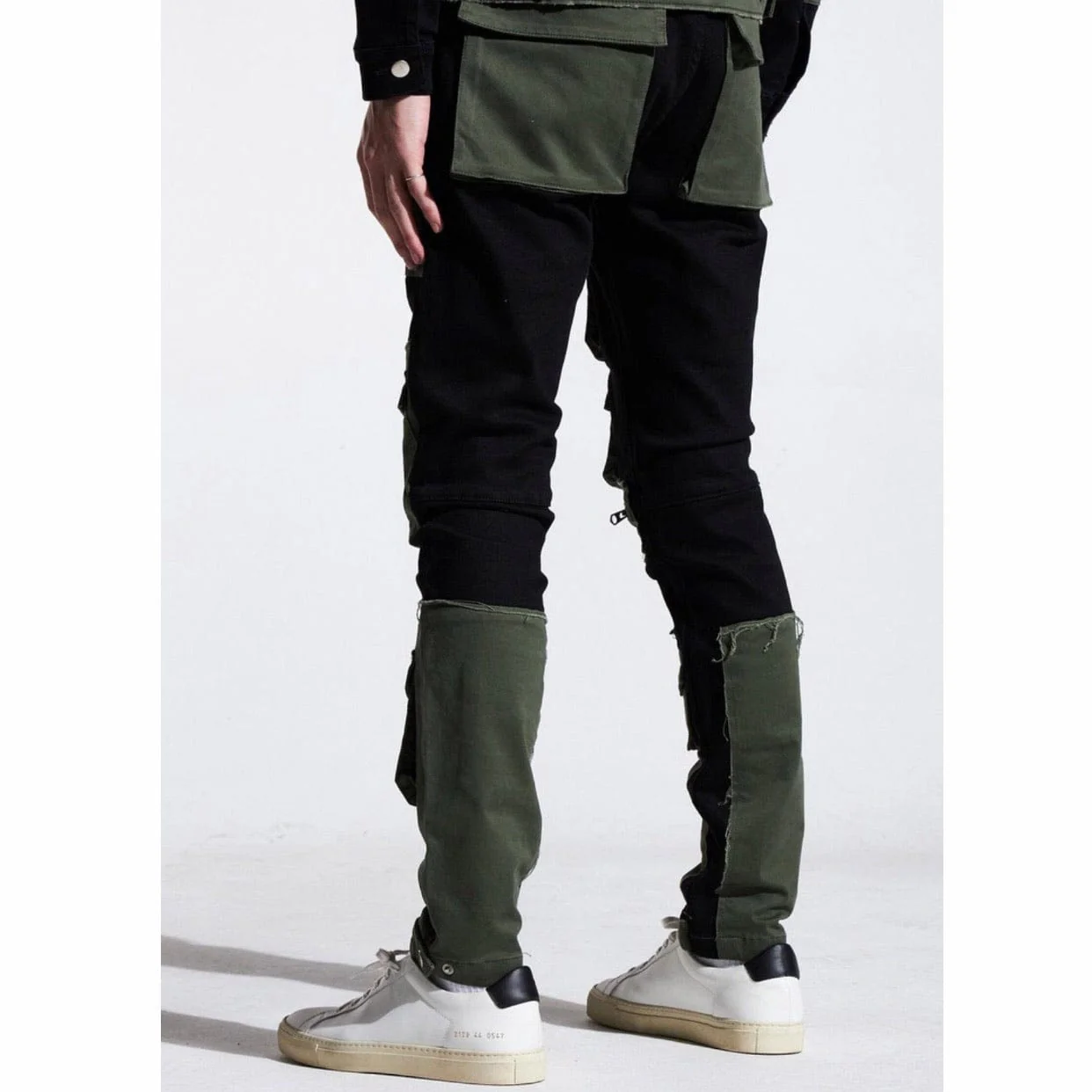 Embellish Operator Cargo Denim Jeans (Black/Green) EMBSP121-211 - Image 4