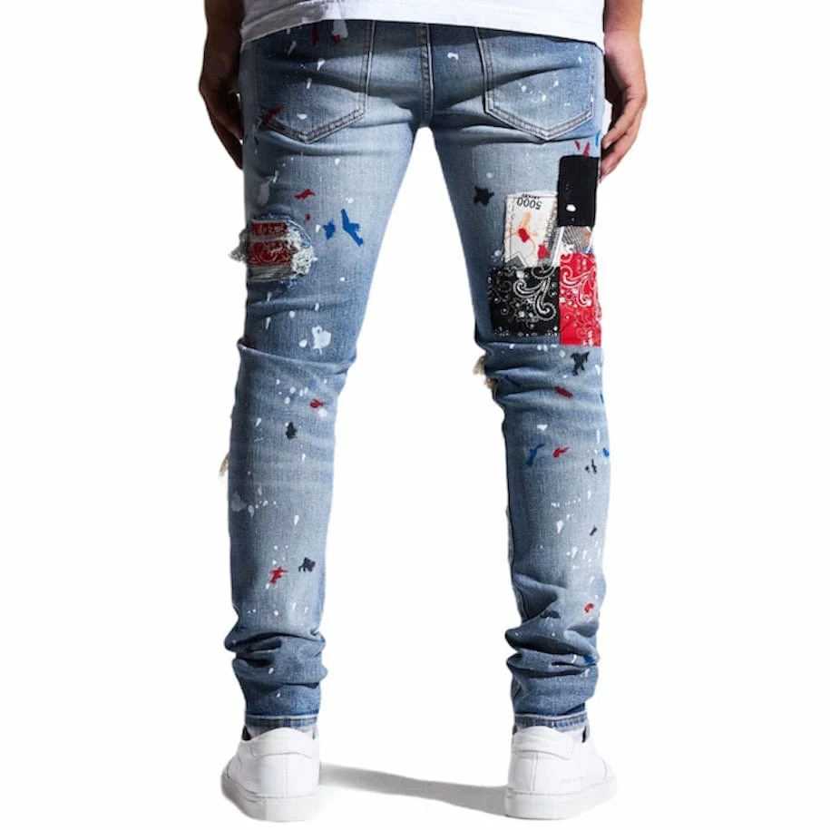 Embellish Rebel Rip & Repair Denim (Blue Patchwork) - Image 4