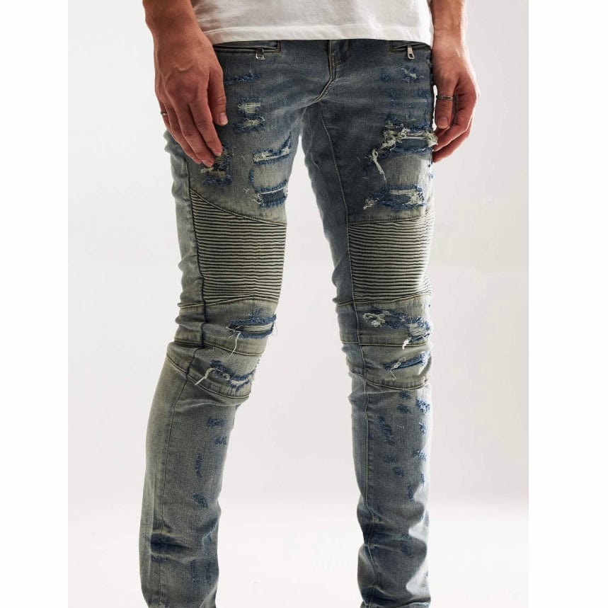Embellish Stefan Biker Denim Jean (Blue) EMBF221-112 - Image 4