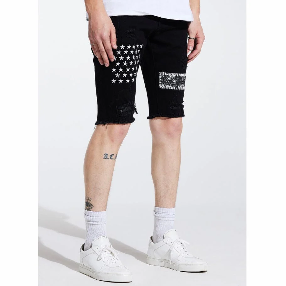 Embellish Summit Patchwork Shorts (Black) EMBSP221-38 - Image 3