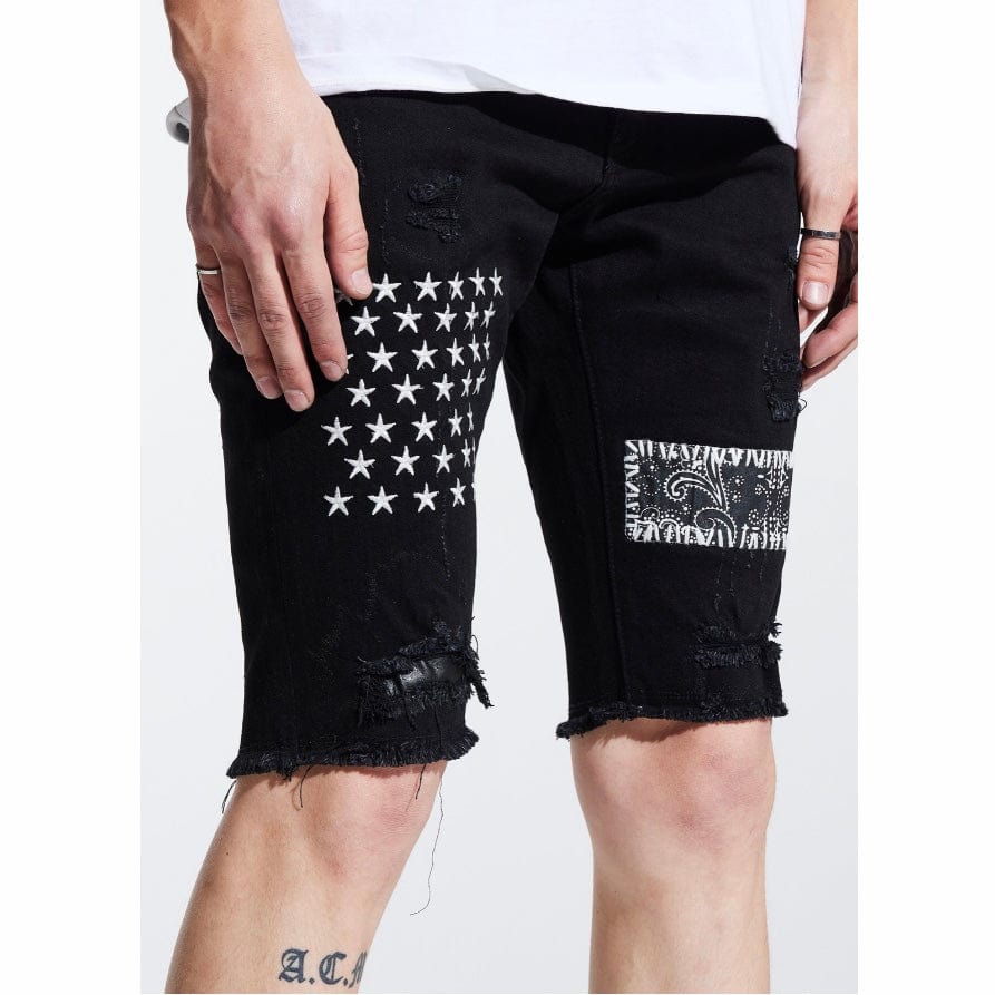 Embellish Summit Patchwork Shorts (Black) EMBSP221-38 - Image 4