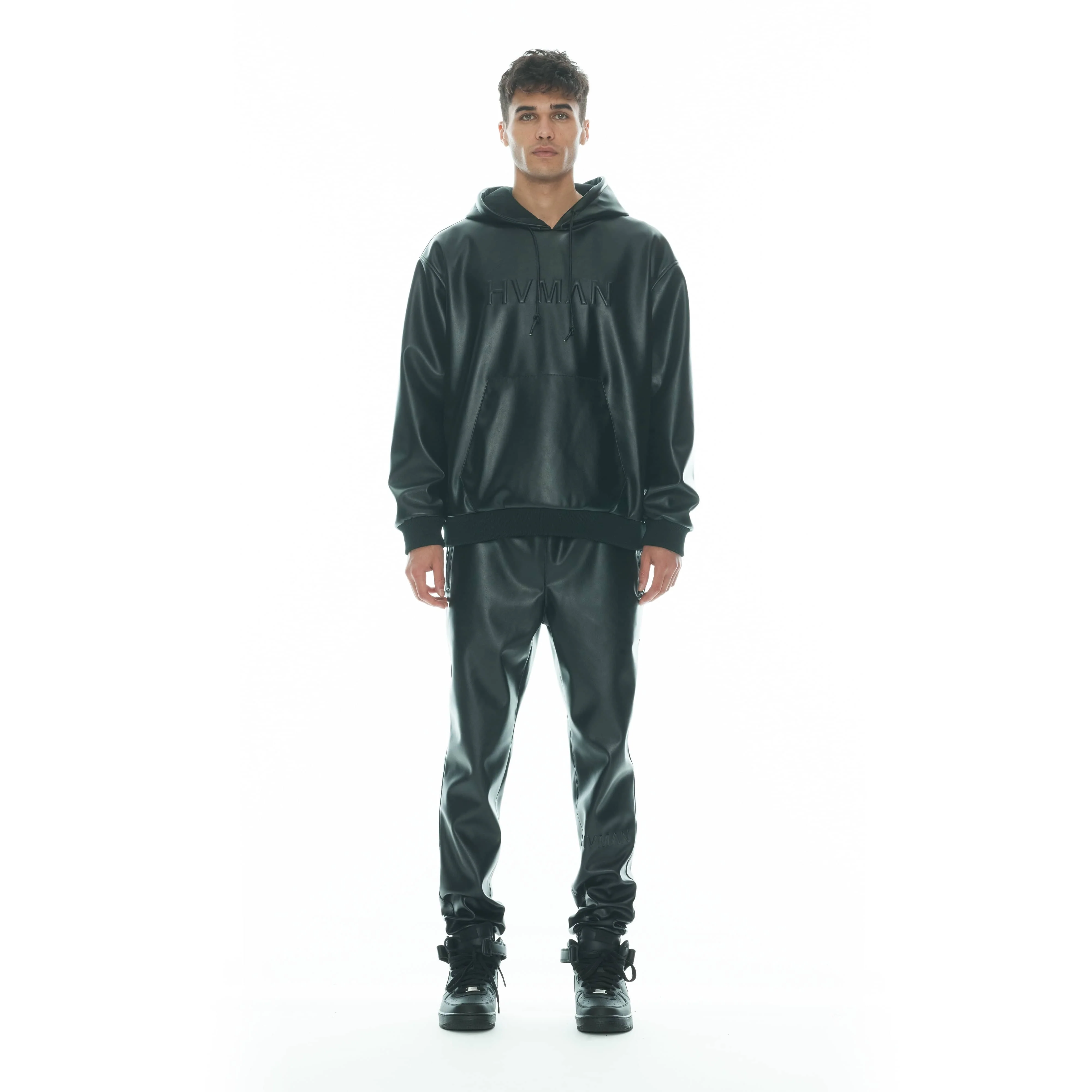 FAUX LEATHER JOGGER IN BLACK - Image 2