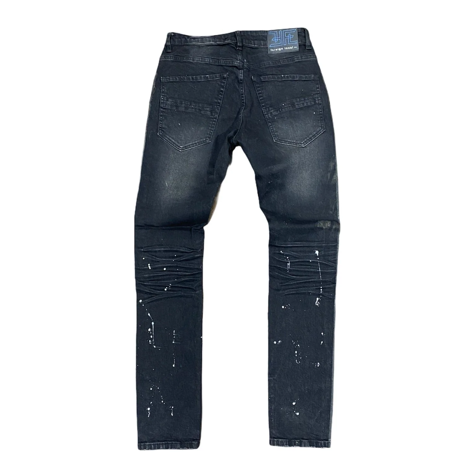 Foreign Local Black Striped Splattered Jeans (Black) FL-202067 - Image 2