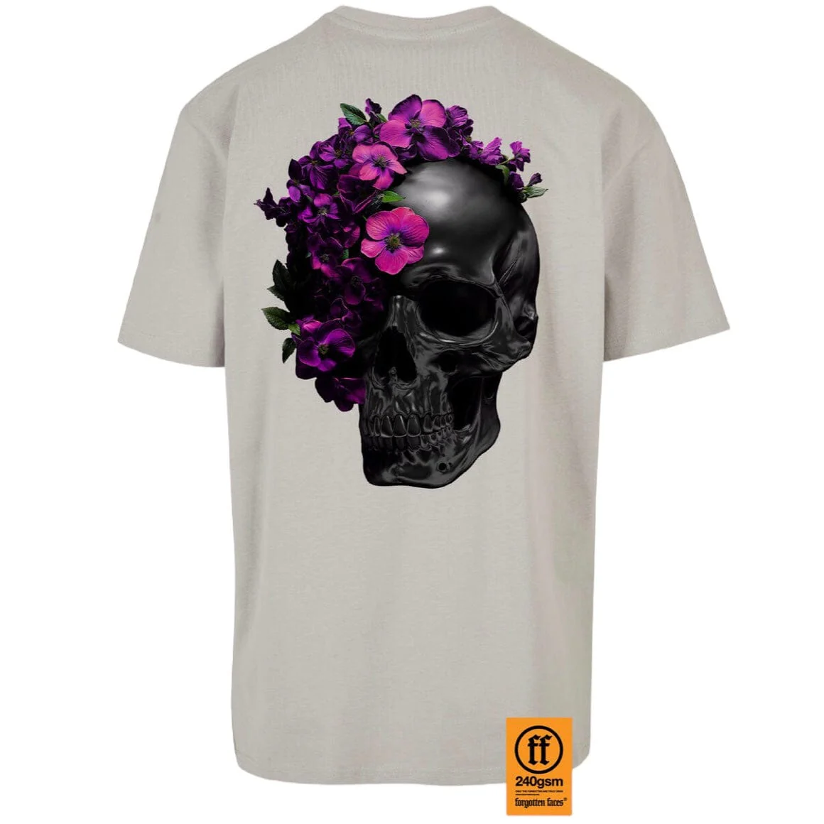 Forgotten Faces Flowered Skull Tee (Light Asphalt) - Image 2
