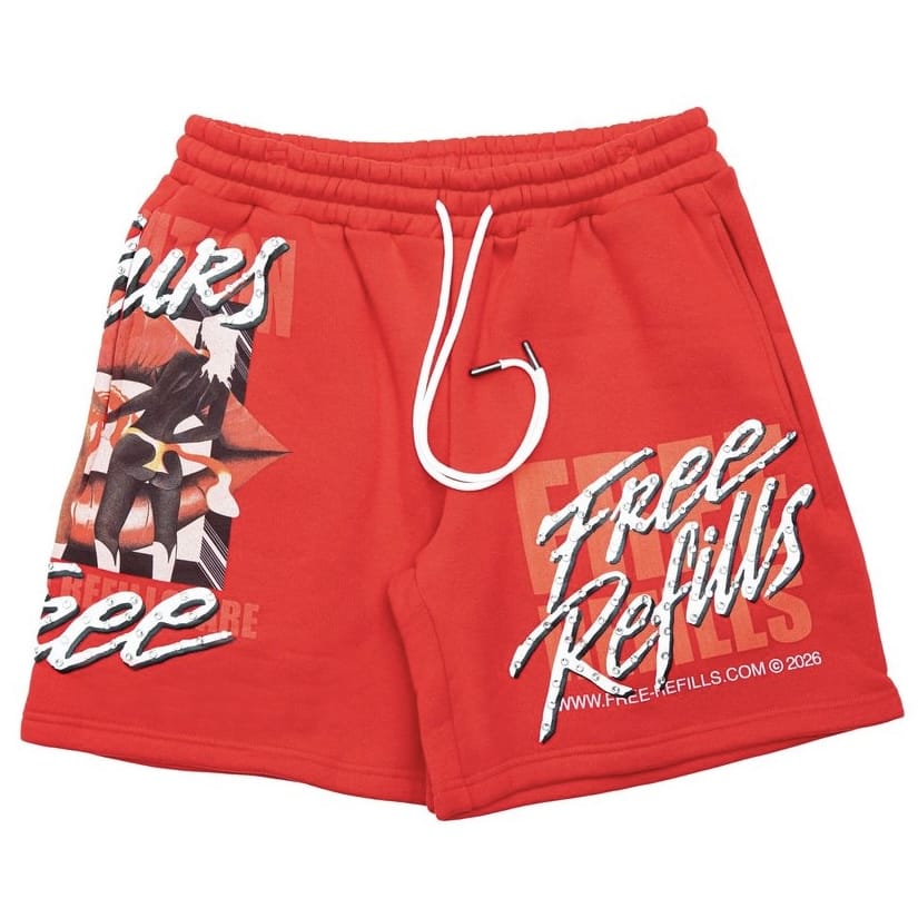 Free Refills Temptations Fleece Shorts (Red) FR-S26-087