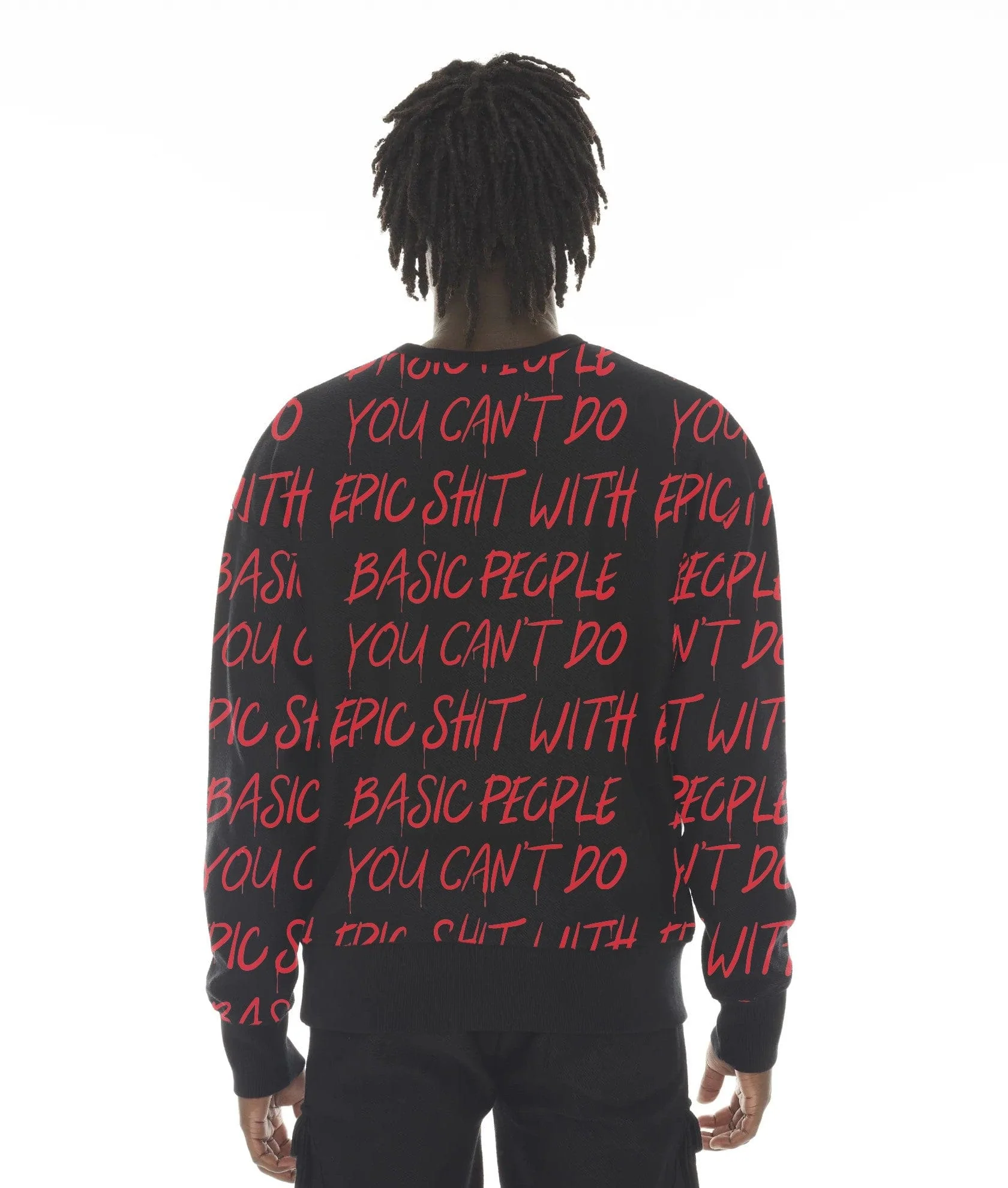FRENCH TERRY CREWNECK SWEATSHIRT "CANT DO EPIC SHIT" IN BLACK - Image 2