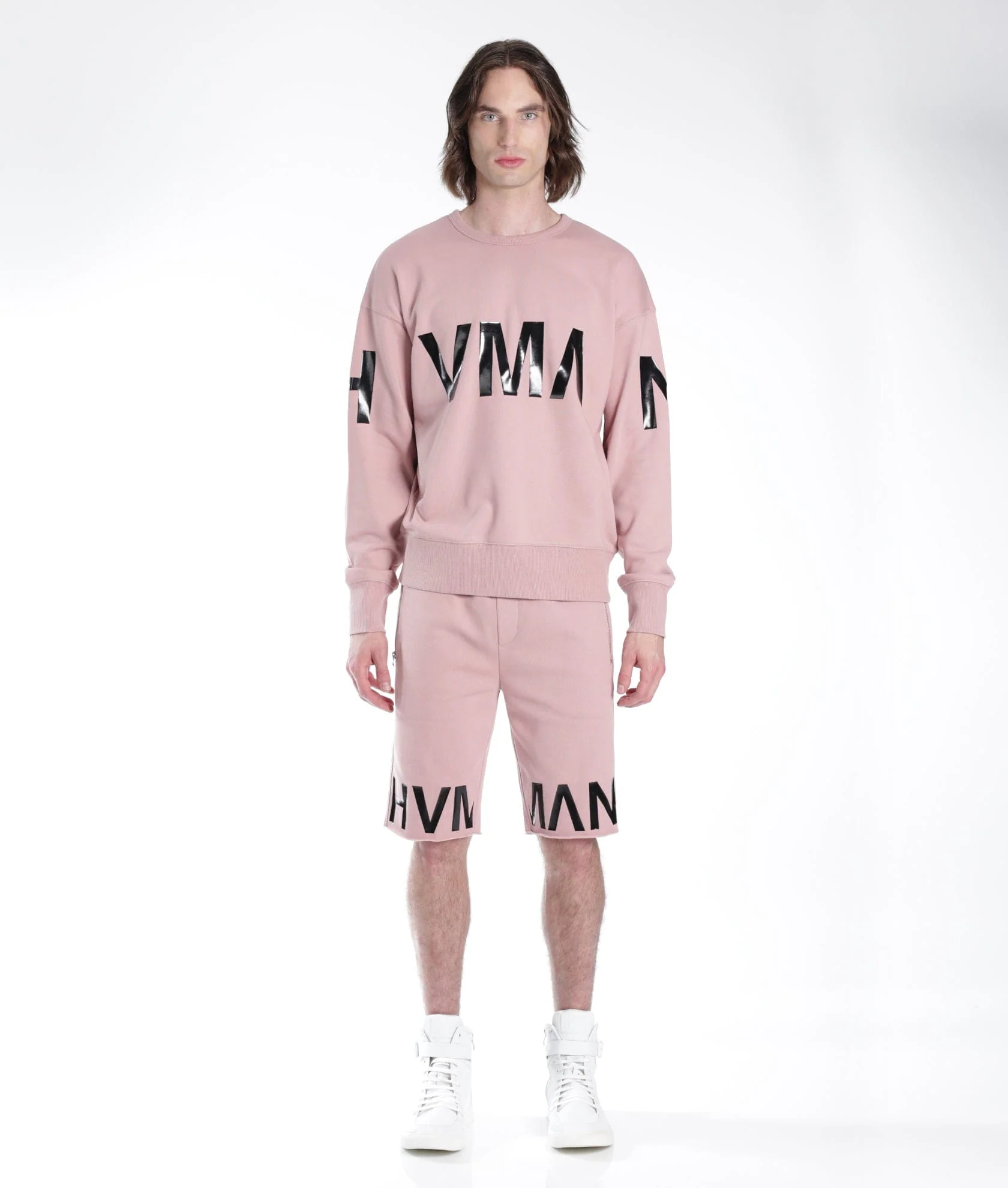 FRENCH TERRY SWEATSHORT IN DUSTY PINK - Image 2