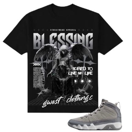 G West Rhinestone Blessing Tee (Black/Grey/White) GWRHJMT9287 - Image 2