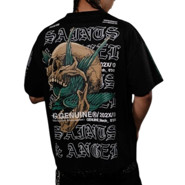 Genuine Saints & Angels T Shirt (Black) GN6189-BLK - Image 2