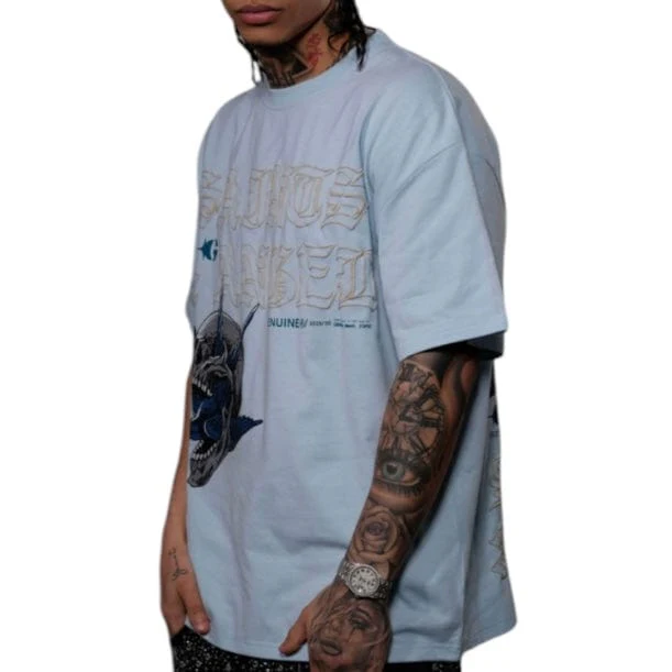 Genuine Saints & Angels T Shirt (Light Blue) GN6189-LTB - Image 2