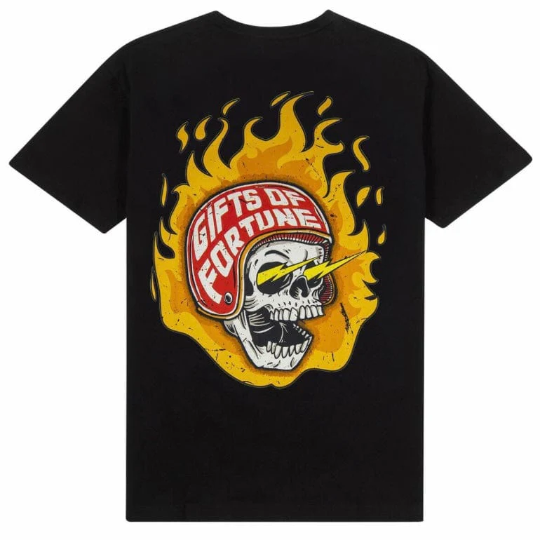 Gift Of Fortune Lighting Skull T Shirt (Black) - Image 2