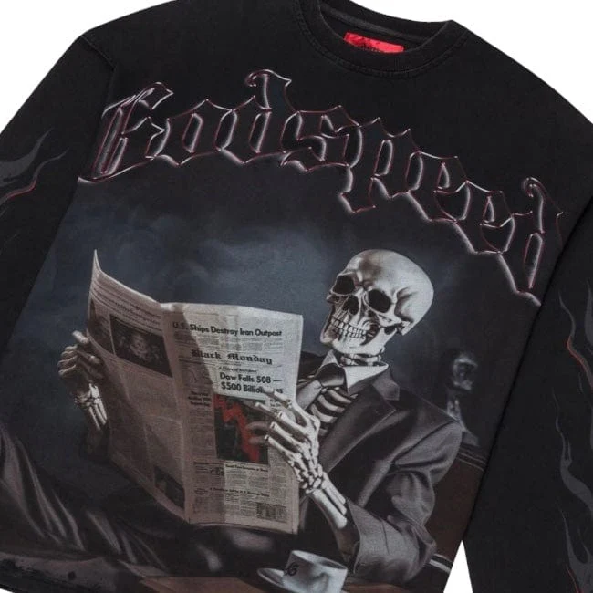 Godspeed Black Monday LS T-Shirt (Black Wash) - Image 3