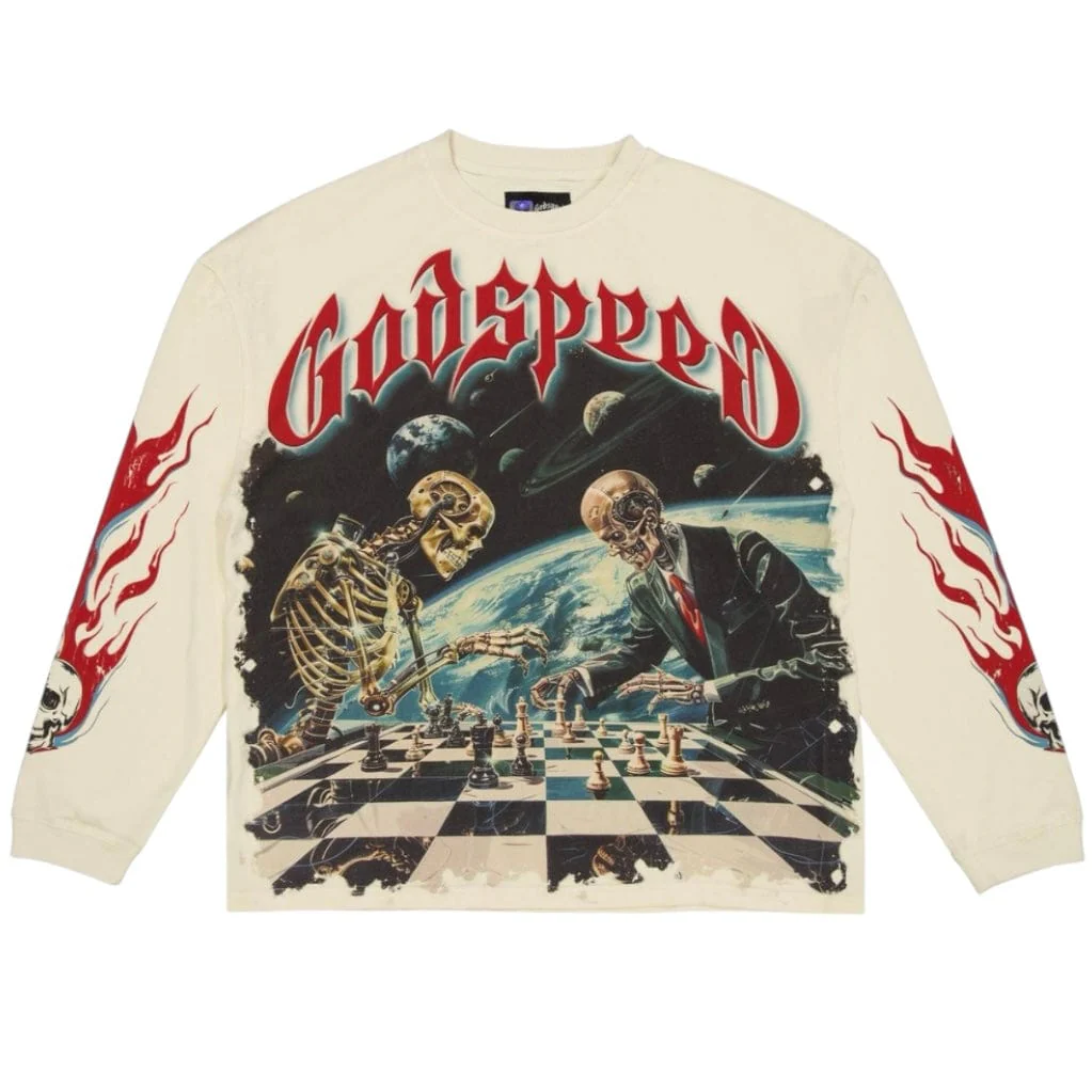 Godspeed Checkmate LS T Shirt (Bone)