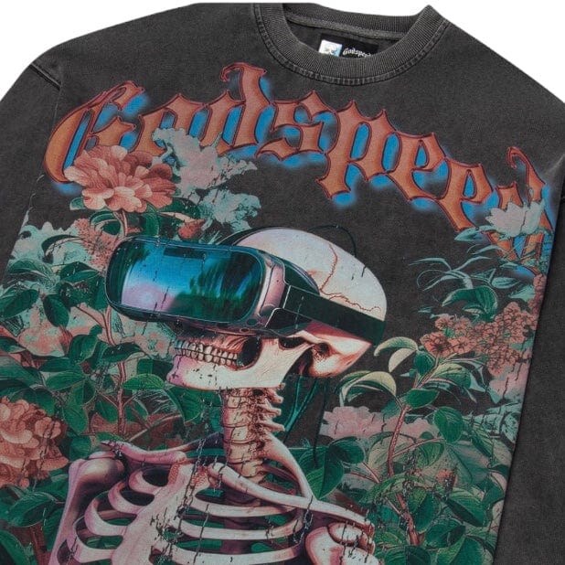 Godspeed Vision Flowers LS Thermal T-Shirt (Grey Washed) - Image 3