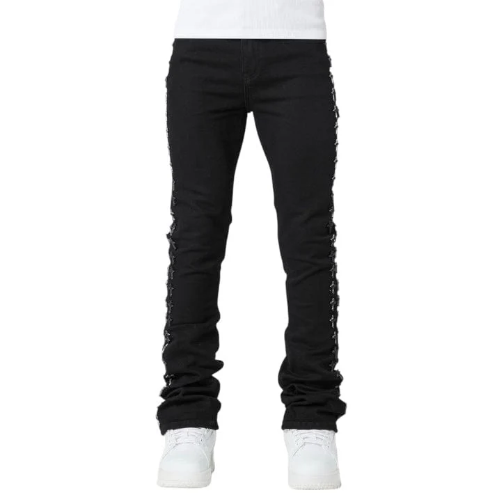 Guapi Crosses Embellished Denim (All Black)