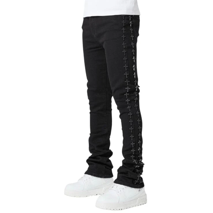 Guapi Crosses Embellished Denim (All Black) - Image 2