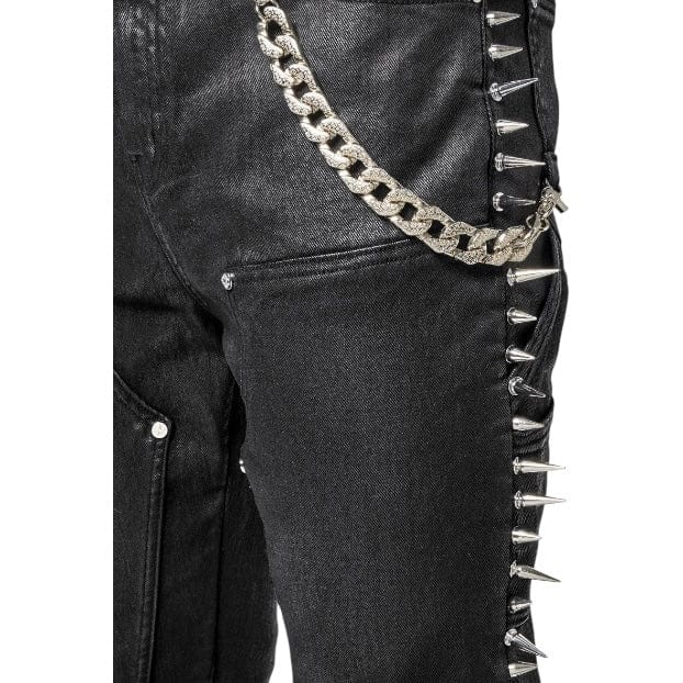 Guapi Spikes W/ Chain Denim (Obsidian Black) - Image 7