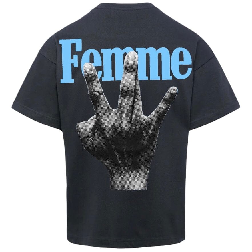 Homme Femme Twisted Fingers Tee (Black/Blue) ATONCE2311-11 - Image 2