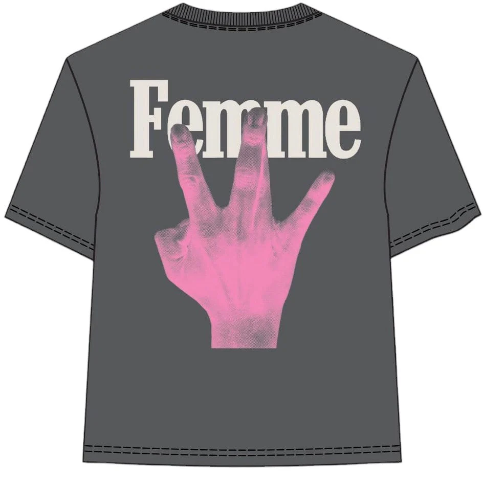 Homme Femme Twisted Fingers Tee (Black/Pink) ATONCE2311-9 - Image 2