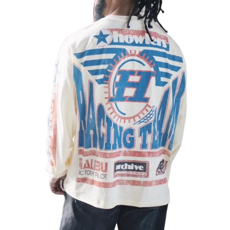 Howlers Club Wolf Racer LS Sweatshirt (Off White) - Image 2