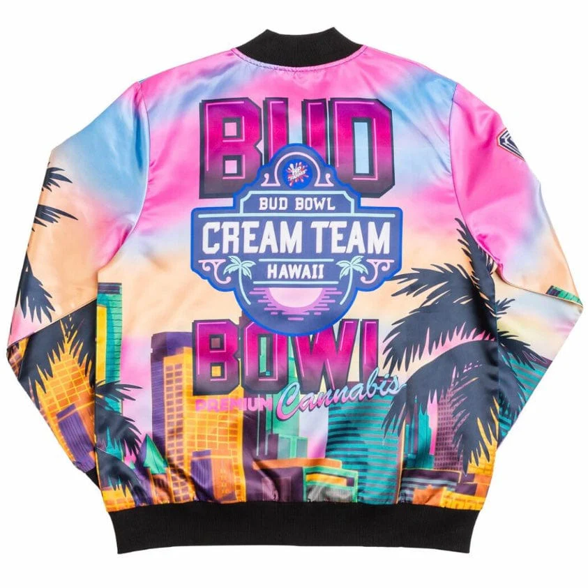 HP Farms Cream Team Hawaii Light Weight Satin Jacket (Multi) 222-37449 - Image 2