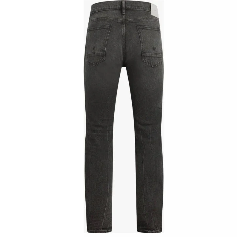 Hudson Walker Ripped Kicked Flare Bootcut Jean (Destructed Black) - Image 2