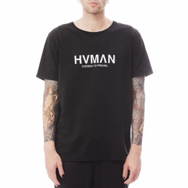 Hvman Basic Logo Crew Neck Tee (Black) 38B0-T10A
