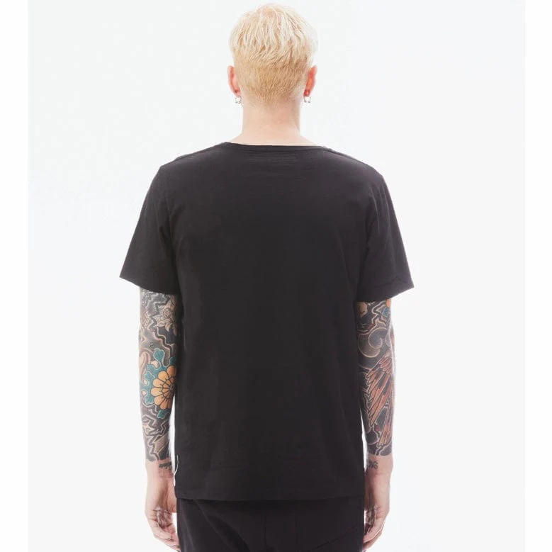 Hvman Basic Logo Crew Neck Tee (Black) 38B0-T10A - Image 2