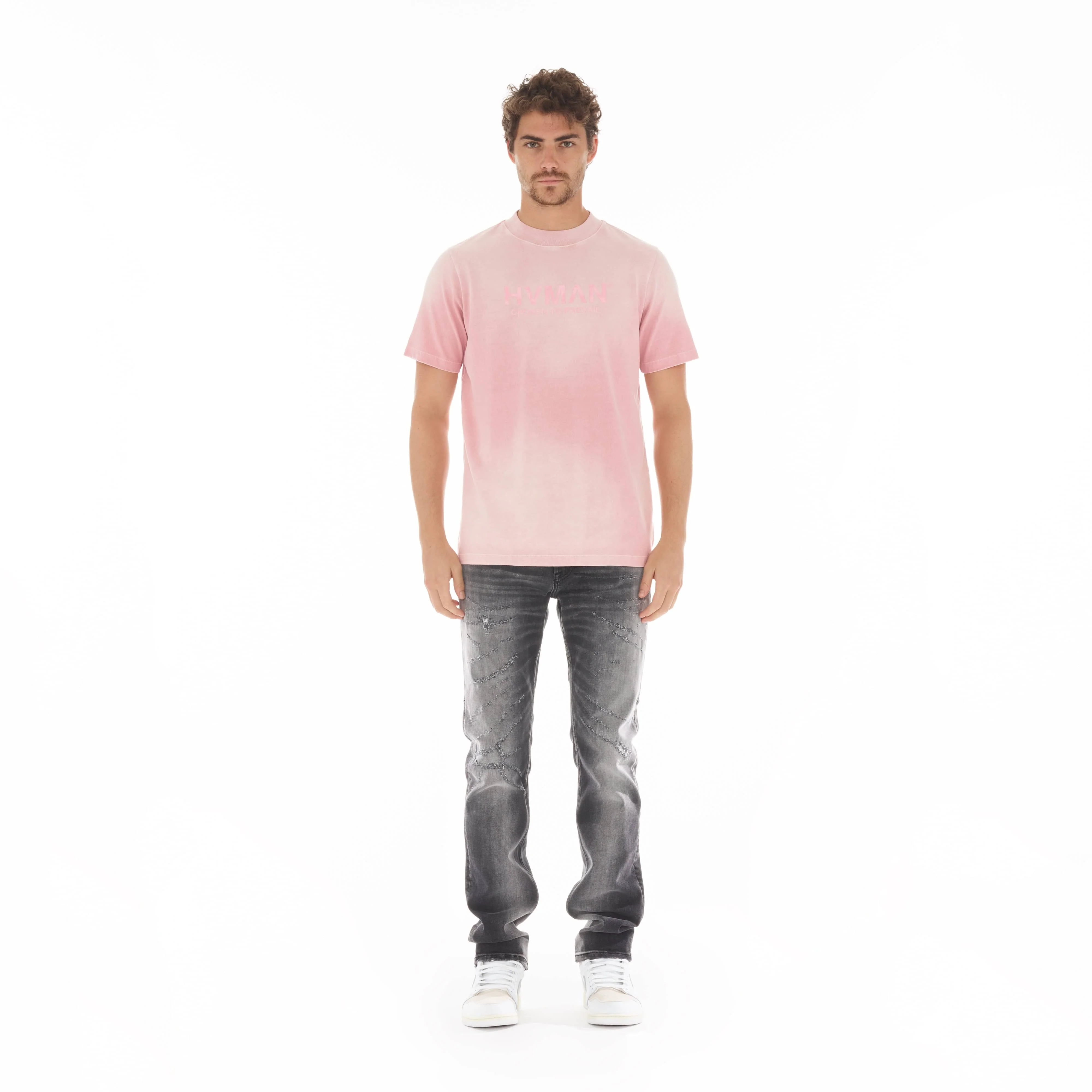 HVMAN BASIC LOGO TEE IN CORAL - Image 2