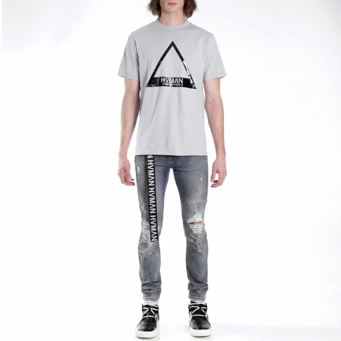 Hvman Triangle Logo Tee (Ghost) 322A1-TT23B - Image 3
