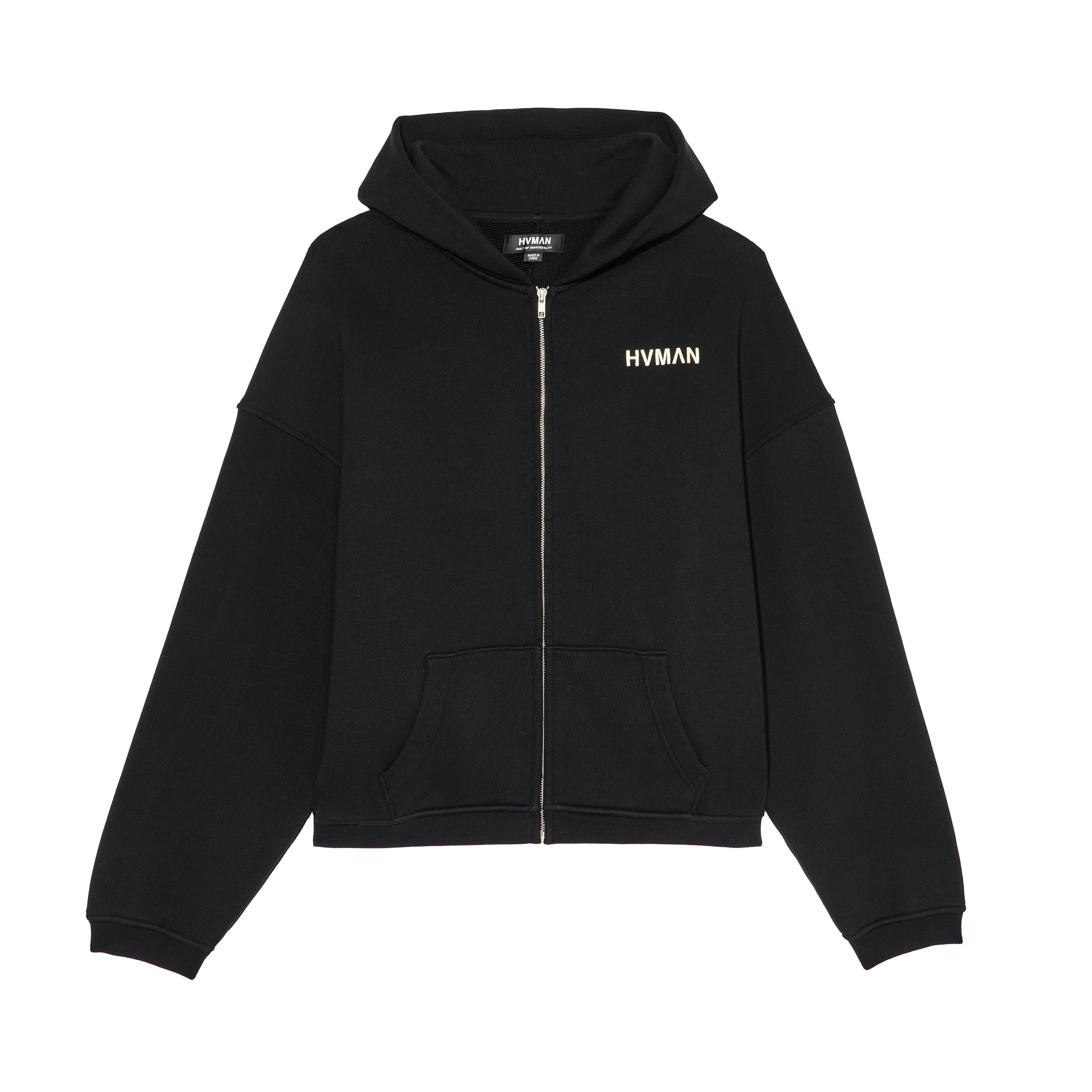 Hvman's Full Zip Sweatshirt in Black - Image 2