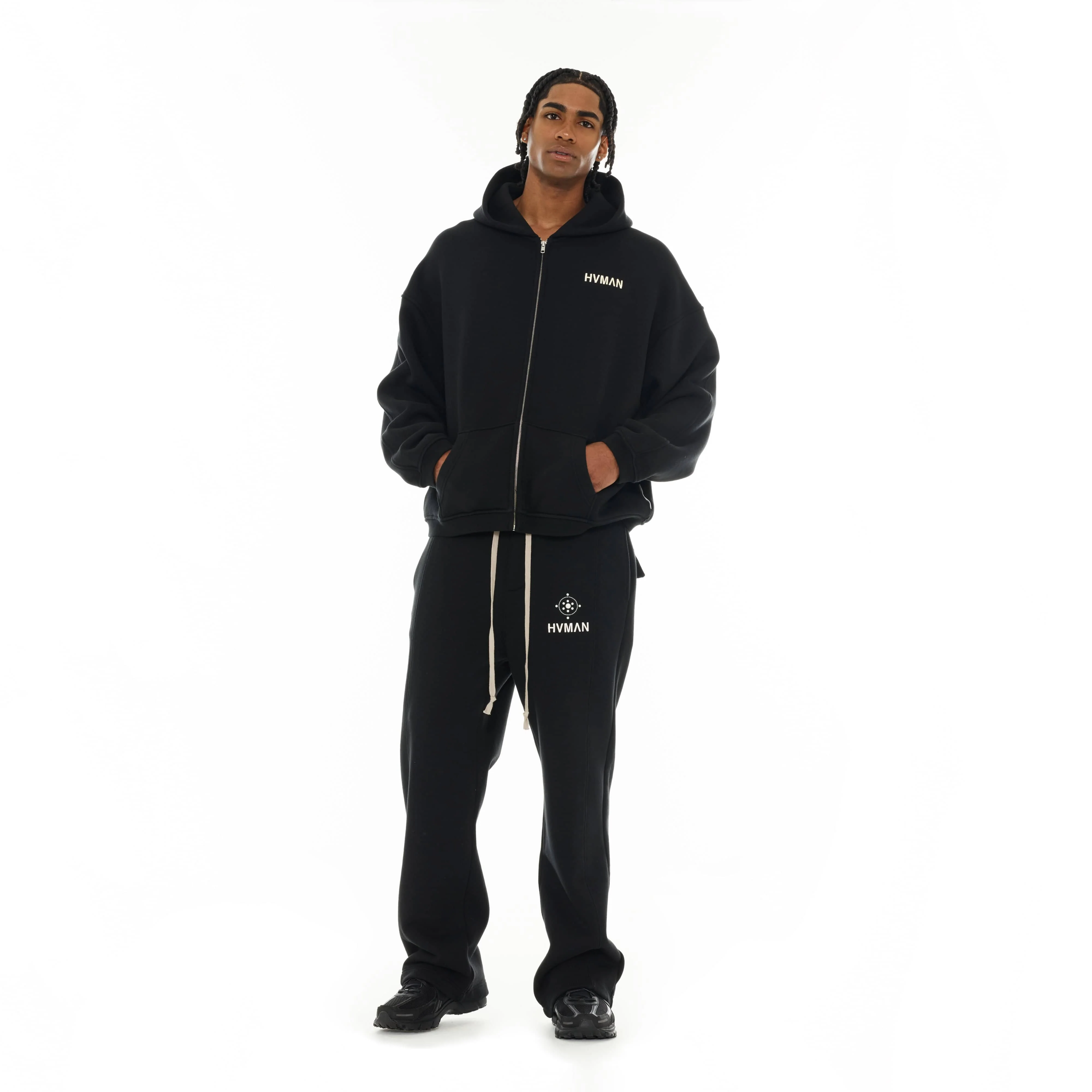 Hvman's Full Zip Sweatshirt in Black - Image 5