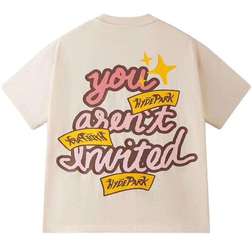 Hyde Park Scribbled Cursive Tee (Cream) - Image 2