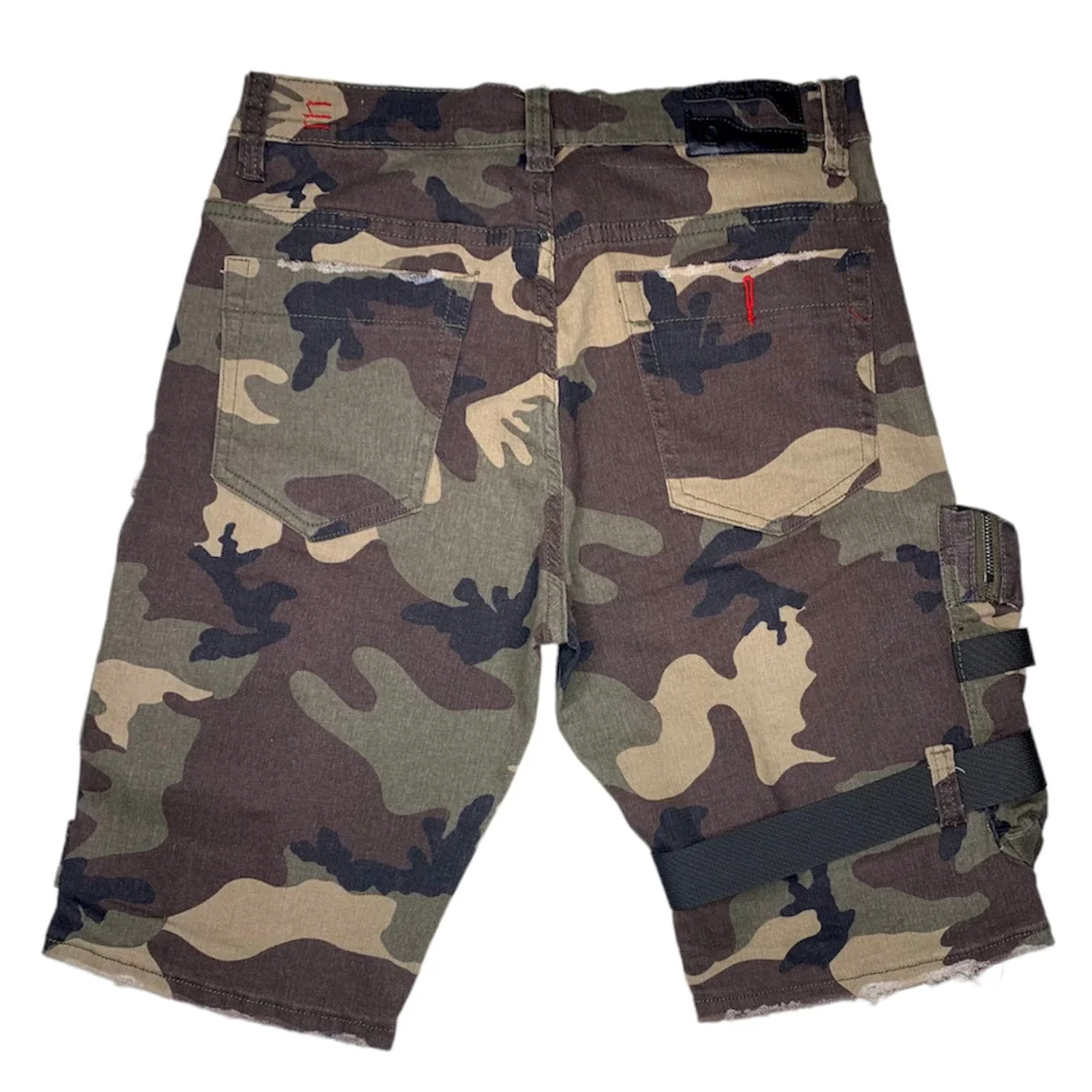 Industrial Indigo Cargo Denim Shorts (Woodland Camo) INT-WB-274 - Image 2